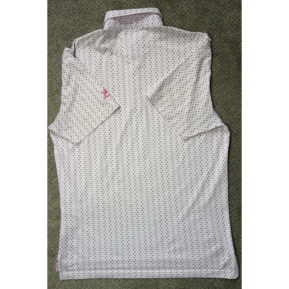 Johnnie-O Shirt Mens M Pink Taffy Barnett Polo Golf UPF 50 Performance Stretch - Picture 4 of 8